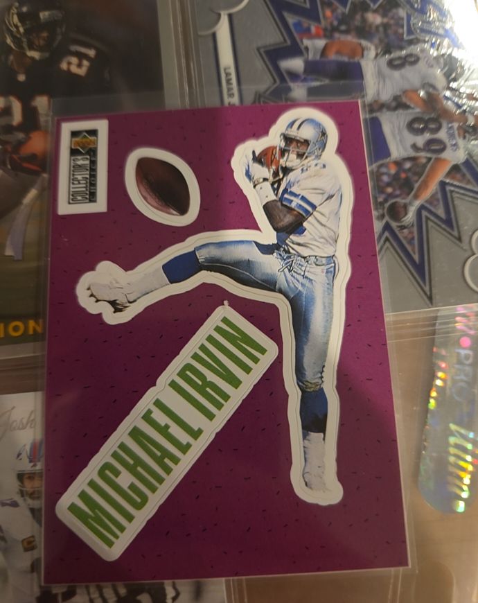 1996 Upper Deck Collector's Choice #S12 Michael Irvin Play Action Stick-Ums — front