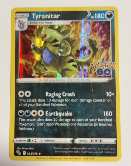 2022 Pokémon TCG #043 Tyranitar Pokémon GO — front