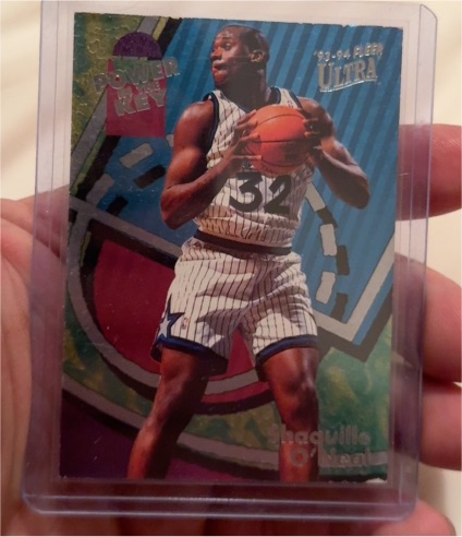 1993-94 Fleer Ultra Power in the Key #7 Shaquille O'Neal — front