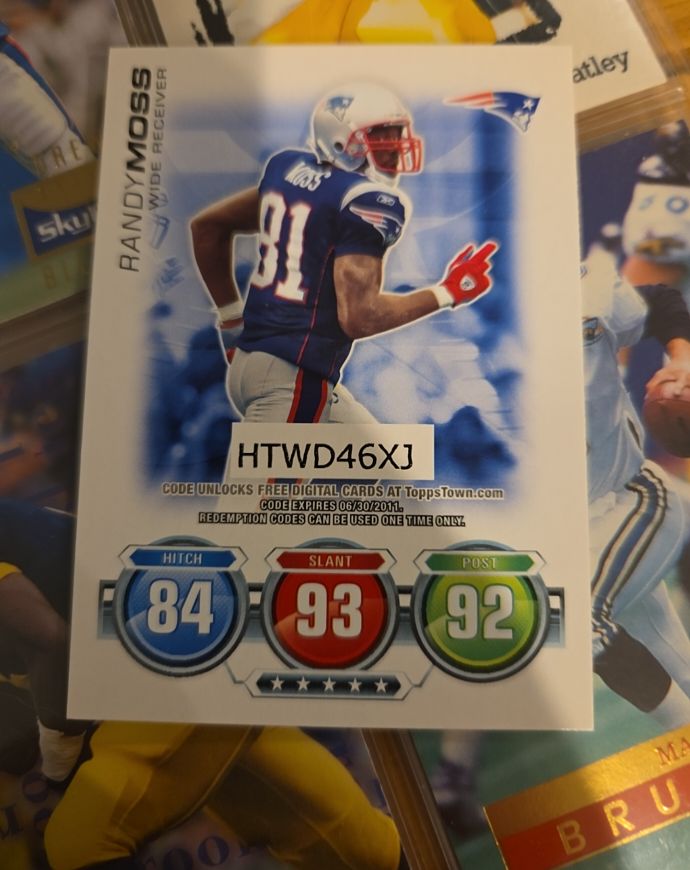 2010 Topps Attax #NNO Randy Moss — front