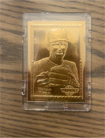 1992 ProMint #1 Nolan Ryan 22 Karat Gold Card — front