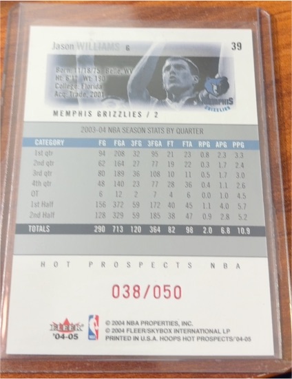 2004-05 Fleer Hot Prospects #39 Jason Williams — front