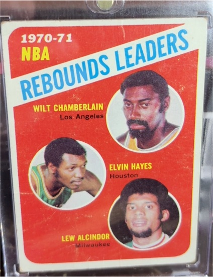 1971-72 Topps #142 Wilt Chamberlain / Elvin Hayes / Lew Alcindor — front
