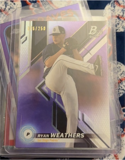 2019 Bowman Platinum Top Prospects #TOP-95 Ryan Weathers — front