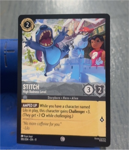 Disney Lorcana 2023 #185 Stitch High Badness Level — front