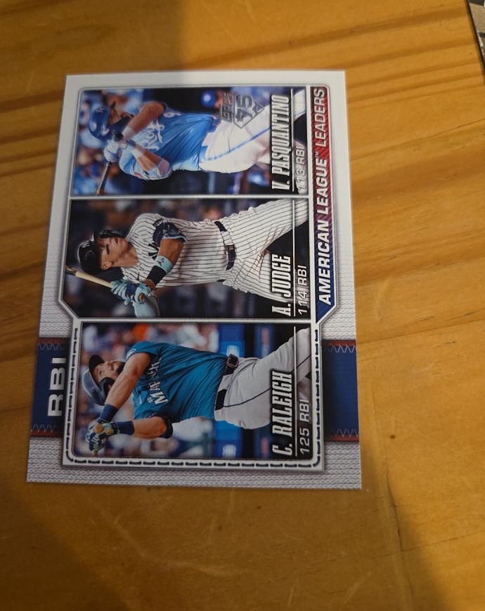2026 Topps Series 1 #211 Aaron Judge / Cal Raleigh / Vinnie Pasquantino — front