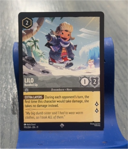 Lorcana Winterspell #195 Lilo Bundled Up — front