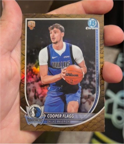 2025-26 Bowman Chrome #BCV-1 Cooper Flagg Reptilian Refractor Rookie Card — front