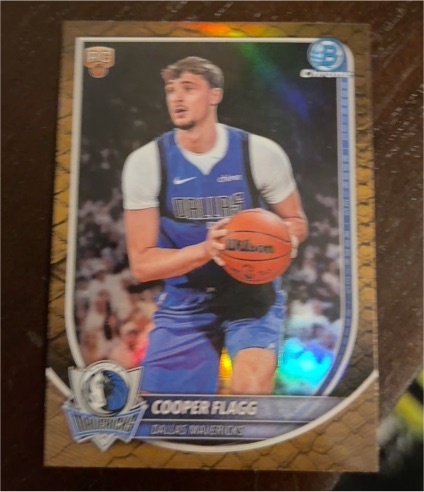 2025-26 Bowman Chrome #BCV-1 Cooper Flagg Reptilian Refractor — front