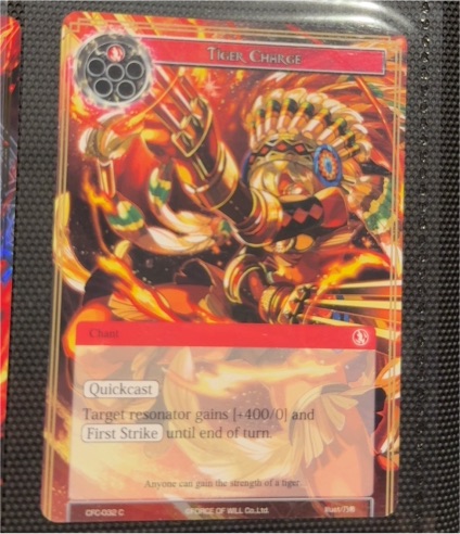 Force of Will Curse of the Frozen Casket #CFC-032 Tiger Charge — front