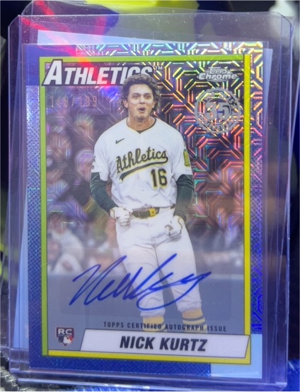 2025 Topps Update Series #U90C-93 Nick Kurtz Rookie Auto Mojo Refractor — front