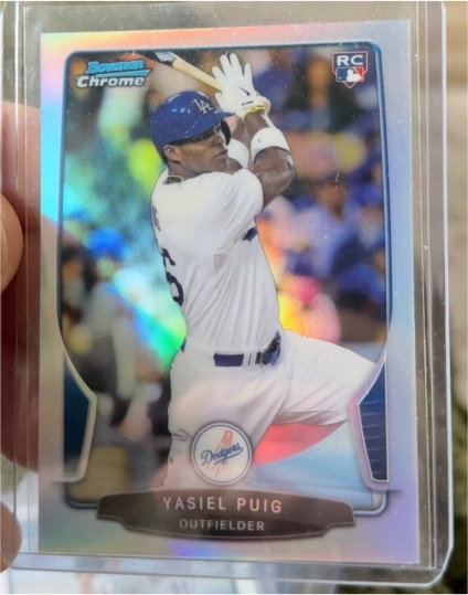 2013 Bowman Chrome #1 Yasiel Puig Rookie Card — front