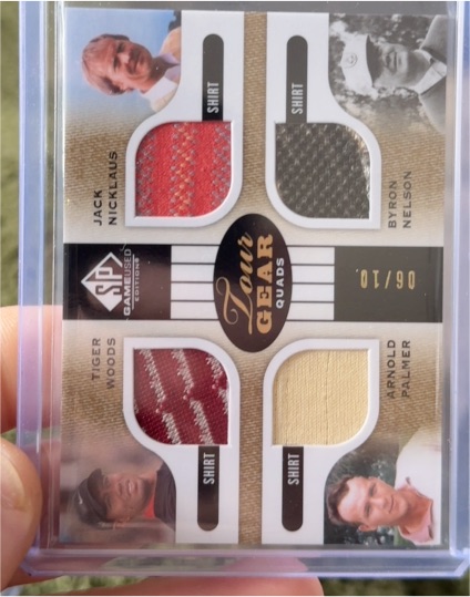 2012 Upper Deck SP Game Used Tour Gear Quads #TG4 Nicklaus Palmer Woods Nelson — front