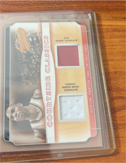 2001-02 Fleer Authentix Courtside Classics Kenyon Martin Dual Relic — front