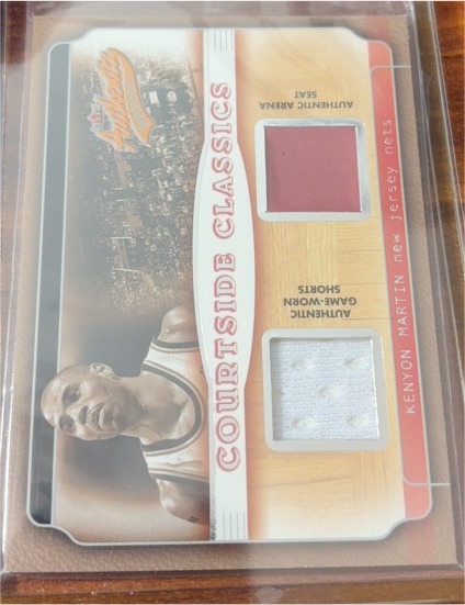 2001-02 Fleer Authentix Courtside Classics Kenyon Martin Jersey Shorts Dual Relic — front