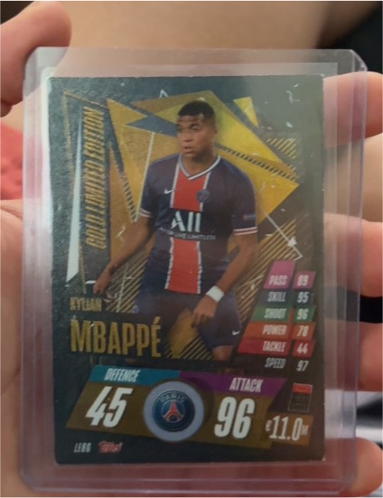 2020-21 Topps Match Attax UCL Limited Edition Gold #LE8G Kylian Mbappé — front