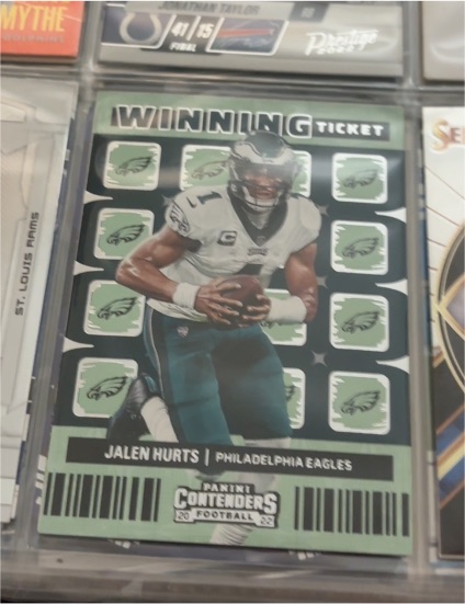2022 Panini Contenders #WT-JHU Jalen Hurts Winning Ticket — front