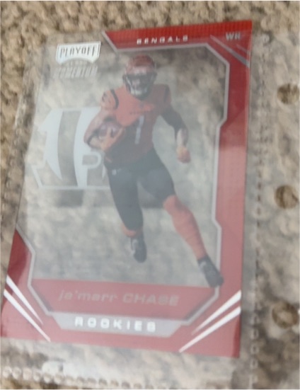 2021 Panini Chronicles Playoff Momentum #PMR-5 Ja'Marr Chase Rookie — front