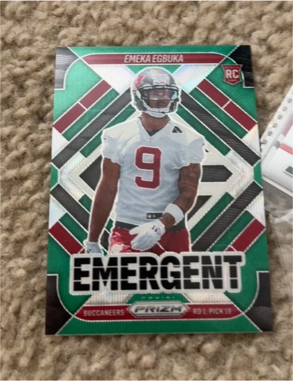 2025 Panini Prizm #3 Emeka Egbuka Emergent Green Wave Prizm — front