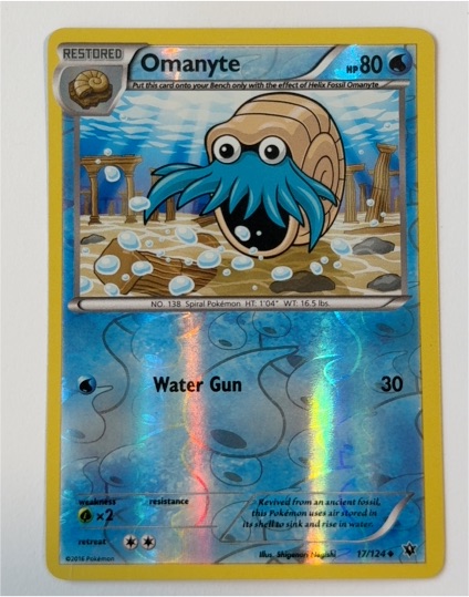 2016 Pokémon XY Fates Collide #17 Omanyte — front