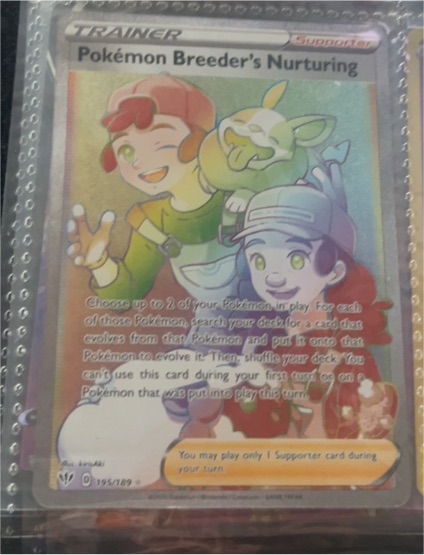 2020 Pokémon TCG Darkness Ablaze #195 Pokemon Breeder's Nurturing — front
