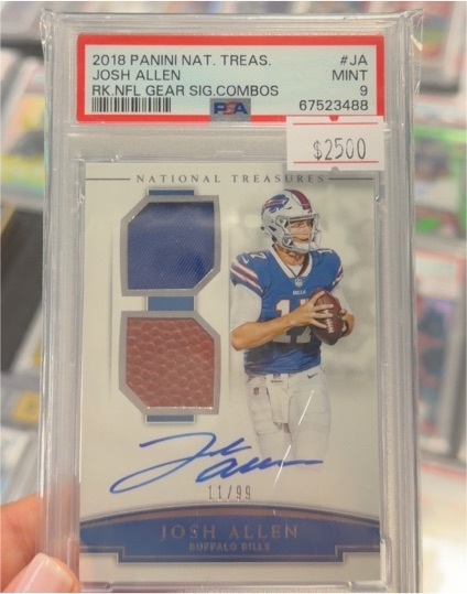 2018 Panini National Treasures #JA Josh Allen Rookie NFL Gear Signature Combos — front