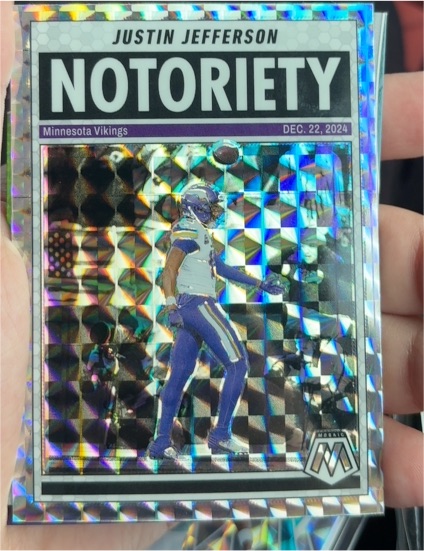 2025 Panini Mosaic Notoriety #6 Justin Jefferson — front