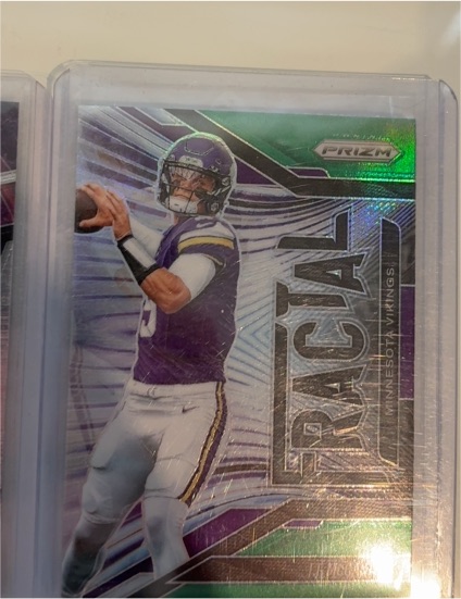 2025 Panini Prizm #15 J.J. McCarthy Fractal Insert Minnesota Vikings — front