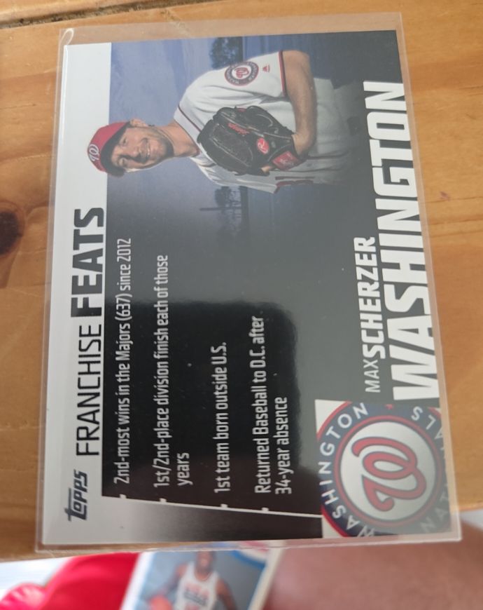 2019 Topps Franchise Feats #FF-29 Max Scherzer — front