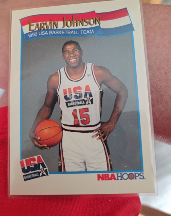 1991 NBA Hoops #578 Earvin Johnson USA Basketball Team — front