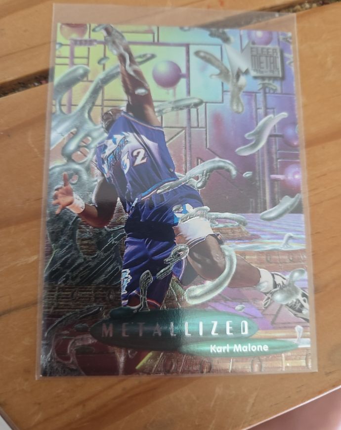 1996-97 Fleer Metal #225 Karl Malone Metallized Utah Jazz — front