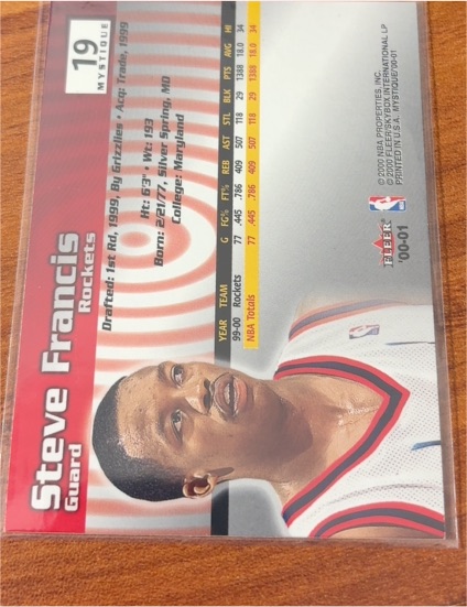 2000-01 Fleer Game Time #19 Steve Francis — front