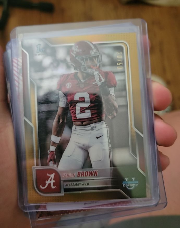 2025 Bowman University Chrome #72 Zabien Brown — front