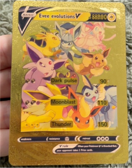 2025 Fan Art Eevee evolutions V Gold Foil — front