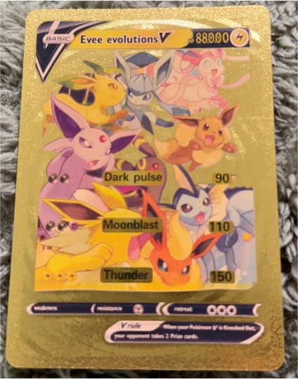 Eevee evolutions V Gold Foil Fan Art #289 — front