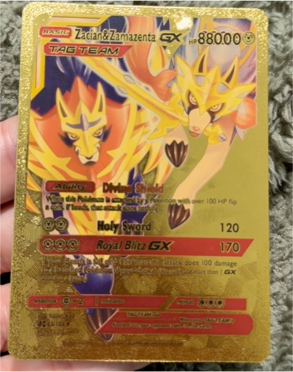 2019 Pokémon Zacian & Zamazenta GX Tag Team Gold Foil — front