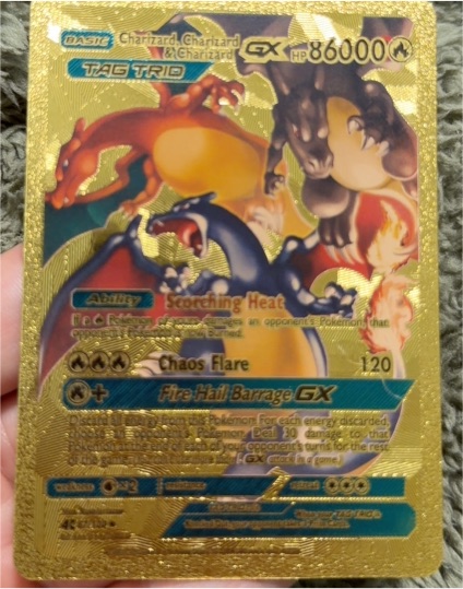 2024 Pokemon Charizard GX Tag Trio Gold Foil Fan Art — front