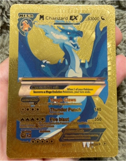 M Charizard EX Gold Foil Fan Art HP 830 — front