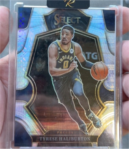 2022-23 Panini Select Premier Level Silver Prizm #120 Tyrese Haliburton — front