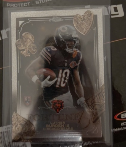 2025 Topps Chrome #F15-28 Luther Burden III Fortune 15 RC Chicago Bears — front