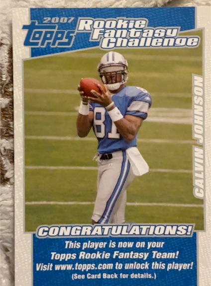 2007 Topps Rookie Fantasy Challenge #5 Calvin Johnson — front