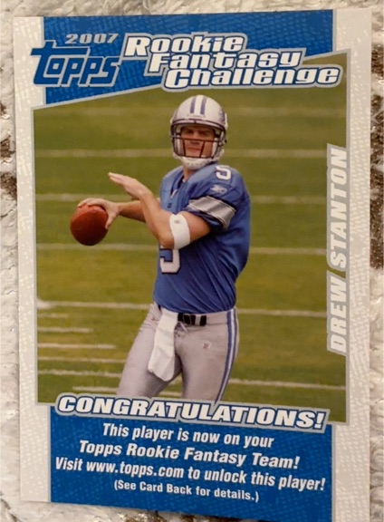 2007 Topps #7 Drew Stanton Rookie Fantasy Challenge — front