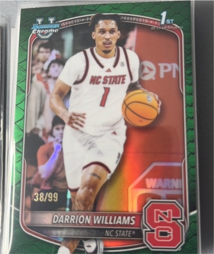 2025 Bowman Chrome #BCP-36 Darrion Williams — front