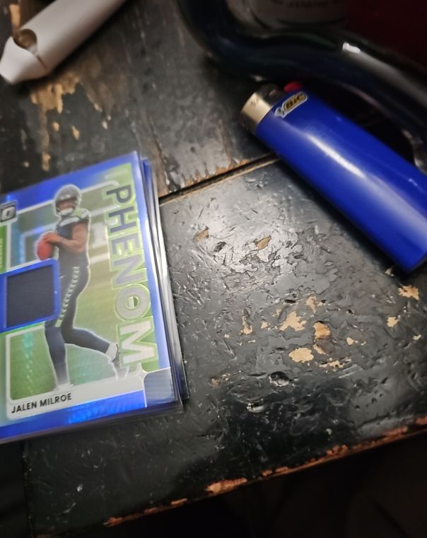 2025 Panini Donruss Optic #RPBH-JME Jalen Milroe Rookie Phenom Patch Blue Hyper Prizm — front