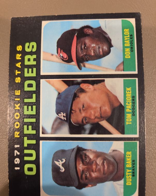 1971 Topps #709 Rookie Stars Dusty Baker, Tom Paciorek, Don Baylor — front