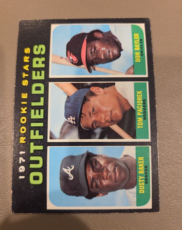 1971 Topps #709 Rookie Stars Outfielders Don Baylor Tom Paciorek Dusty Baker — front