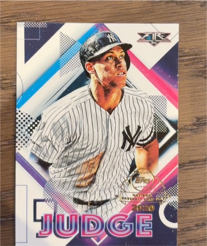 2020 Topps Chrome #FP-1 Aaron Judge Topps Fire NBCD Preview — front