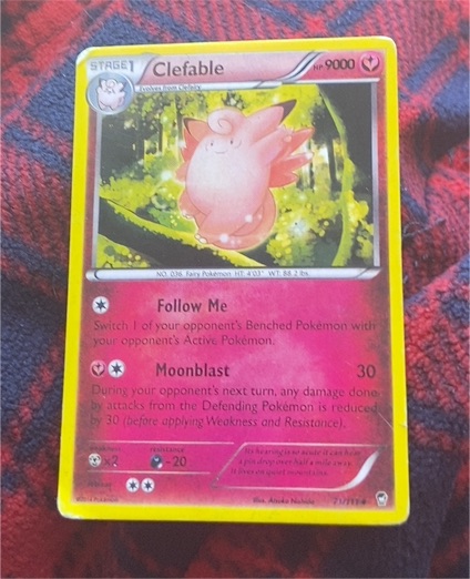 2014 Pokémon XY Furious Fists #71 Clefable — front