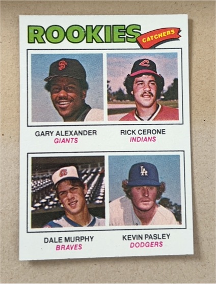 1977 Topps #476 Rookie Catchers Gary Alexander Rick Cerone Dale Murphy Kevin Pasley — front