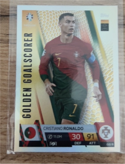2024 Topps Match Attax UEFA Euro Golden Goalscorer #GG9 Cristiano Ronaldo — front